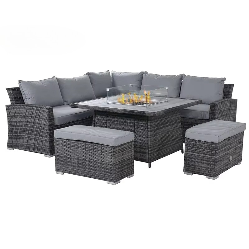 Outdoor Furniture And Fire Pit - Conjunto de Sofá Moderno para Jardim