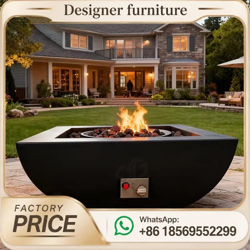 Outdoor Furniture And Fire Pit - Mesa de Fogo a Gás Personalizada