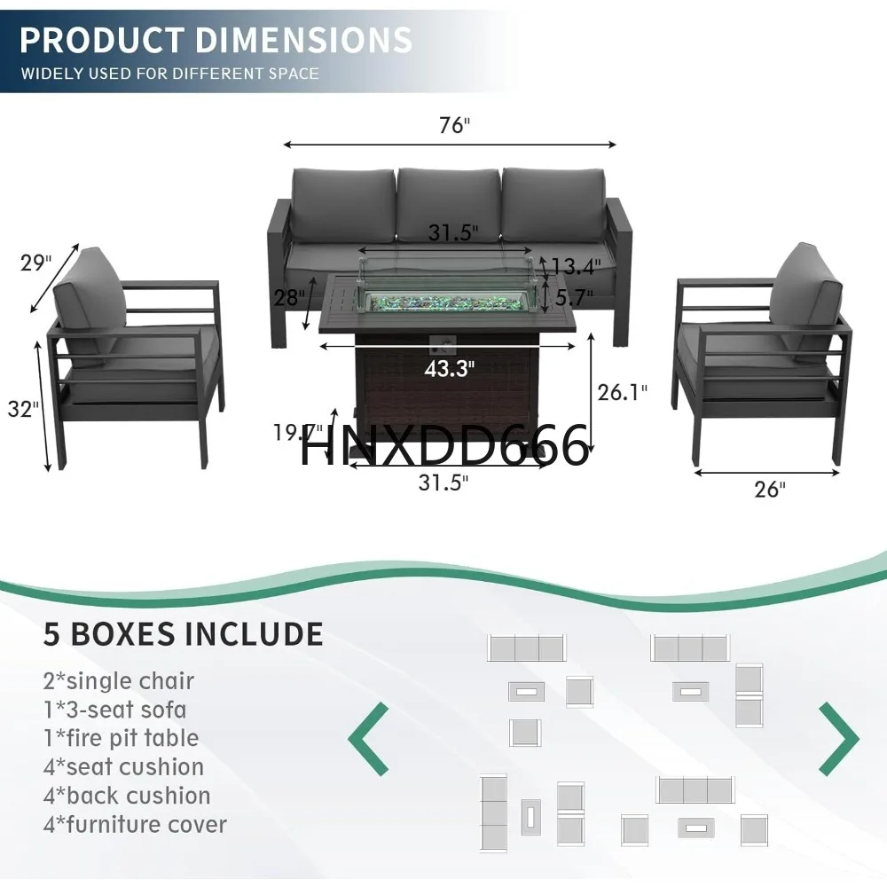 Conjunto de Móveis para Pátio  - Outdoor Furniture And Fire Pit avaliação e preço