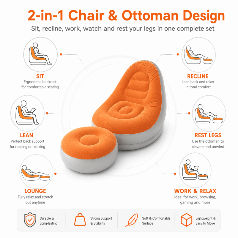 Conjunto de Sofá Inflável com  - Outdoor Furniture Philippines avaliação e preço