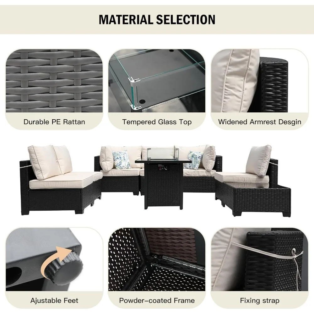 Sofá secional exterior de vime - Outdoor Furniture And Fire Pit avaliação e preço