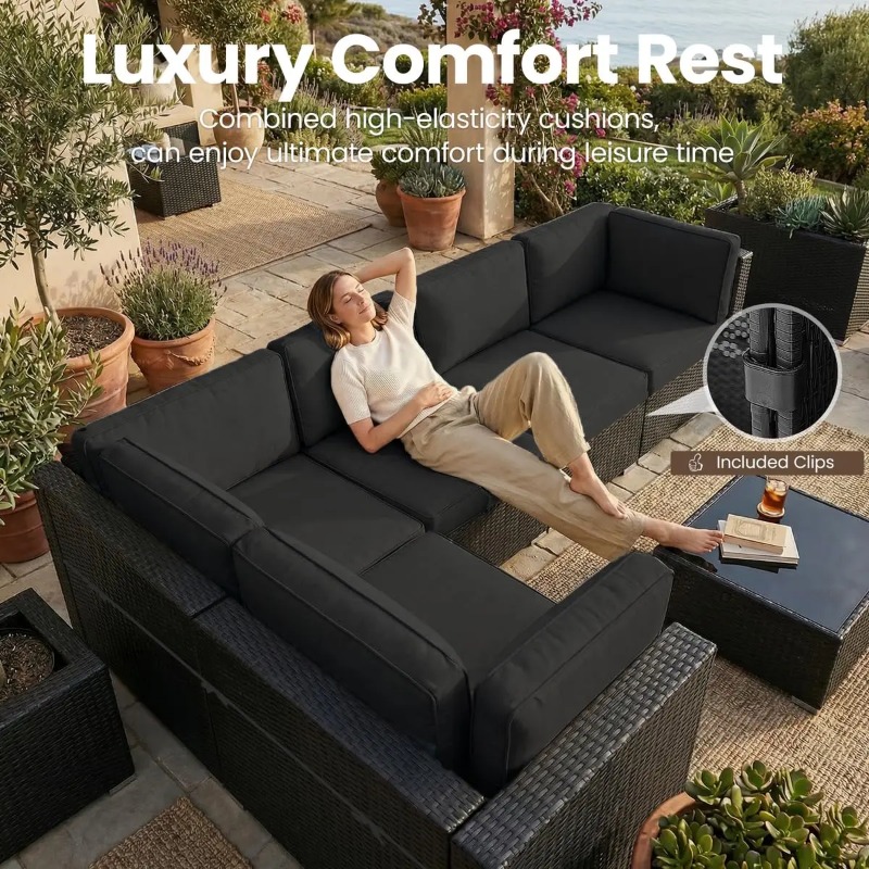 Conjunto de Sofá Seccional de  - Outdoor Furniture And Fire Pit avaliação e preço