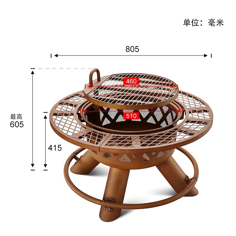 Conjunto de Churrasqueira e Me - Outdoor Furniture And Fire Pit avaliação e preço