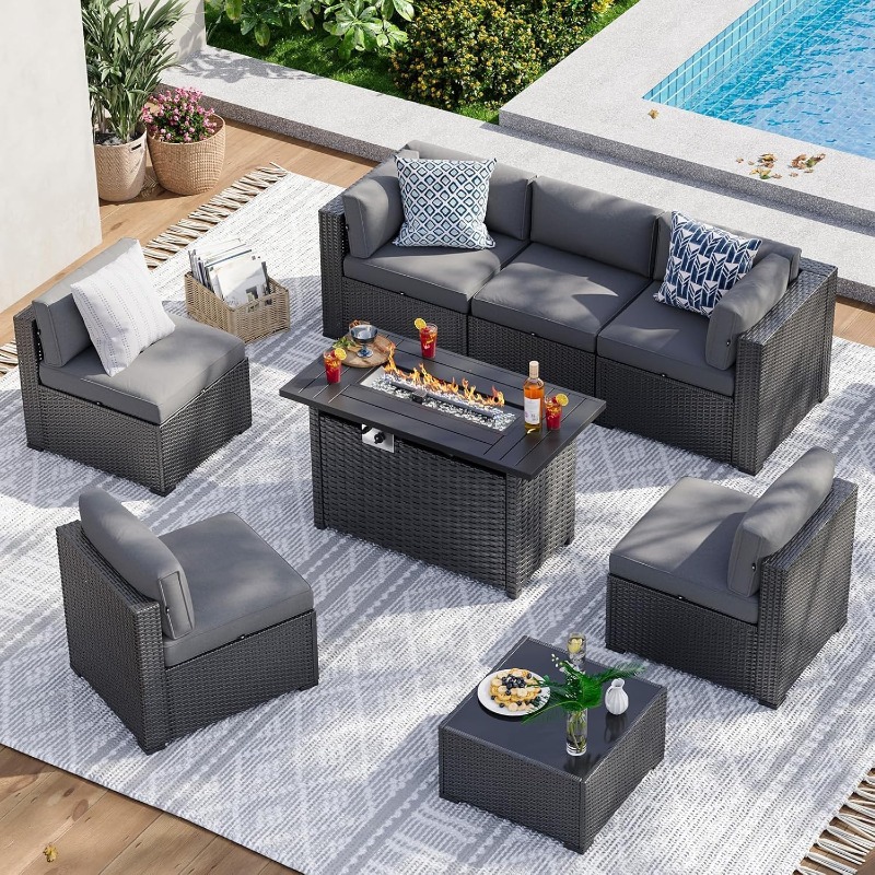 Conjunto de Móveis para Pátio  - Outdoor Furniture And Fire Pit avaliação e preço