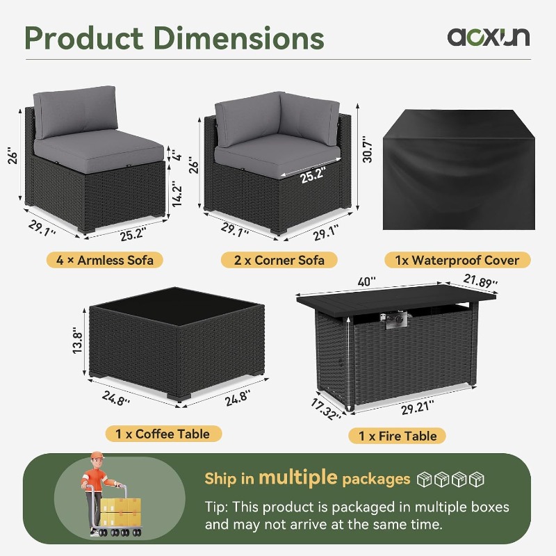 Conjunto de Móveis para Pátio  - Outdoor Furniture And Fire Pit avaliação e preço