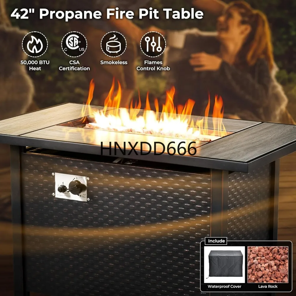 Conjunto de Móveis para Pátio  - Outdoor Furniture And Fire Pit avaliação e preço